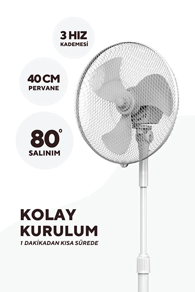 KUMTEL Beyaz Vantilatör 16'' (3P) 